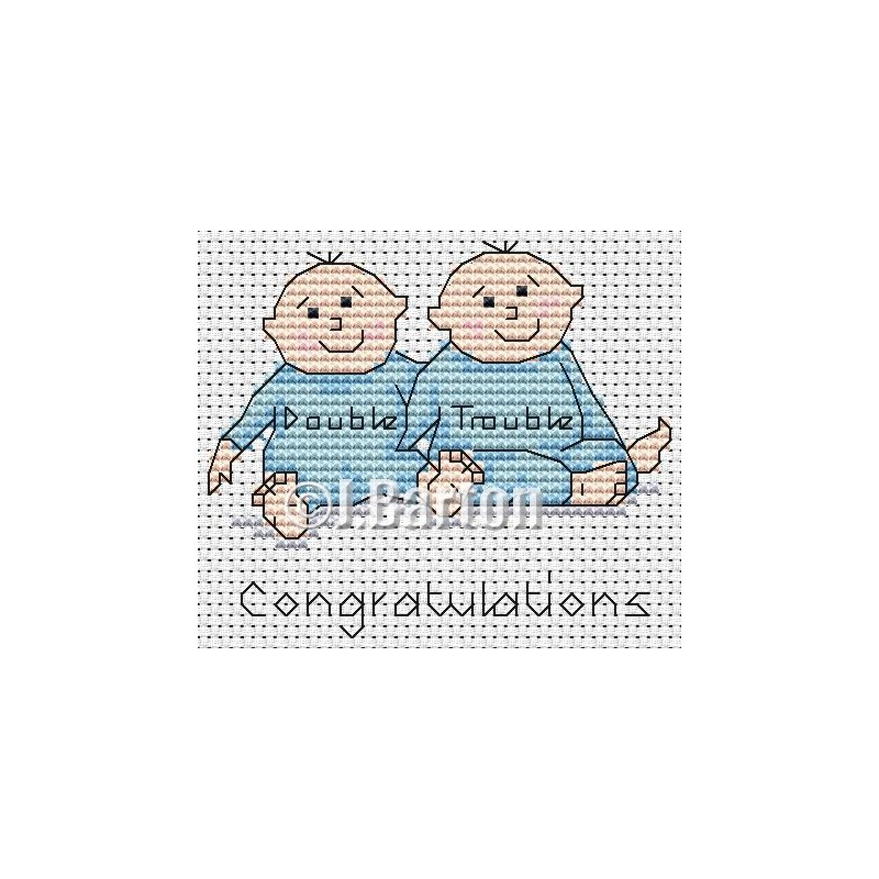 Twin boys cross stitch chart