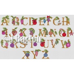 Baubles alphabet cross stitch chart