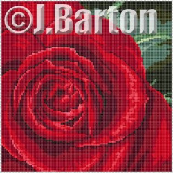 Single rose cross stitch chart