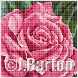 Pink rose cross stitch chart