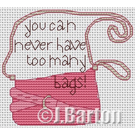 YOu can never have too many bags cross stitch chart