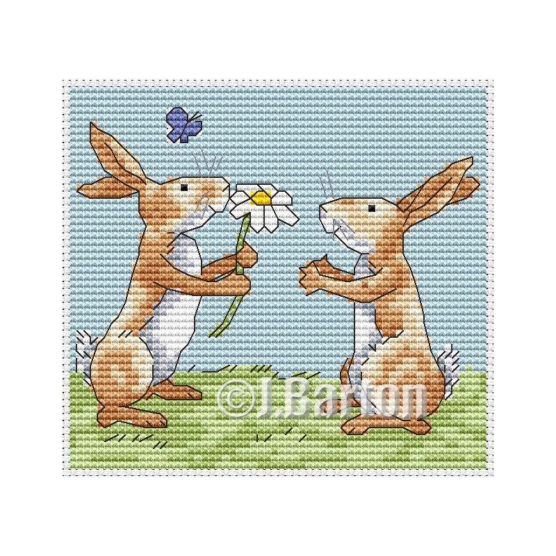 Rabbits (cross stitch chart download)