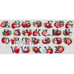 Strawberries alphabet (cross stitch chart download)