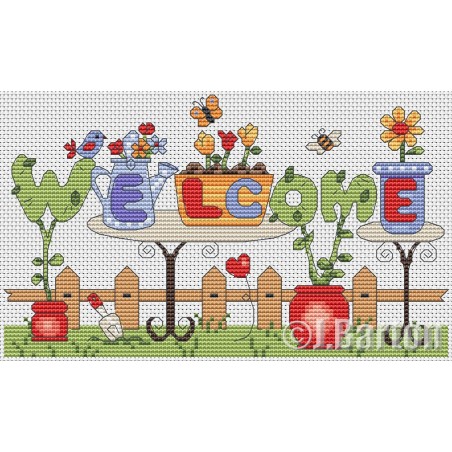 Garden welcome (cross stitch chart download)