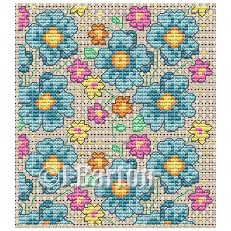 Floral pattern (cross stitch chart download)